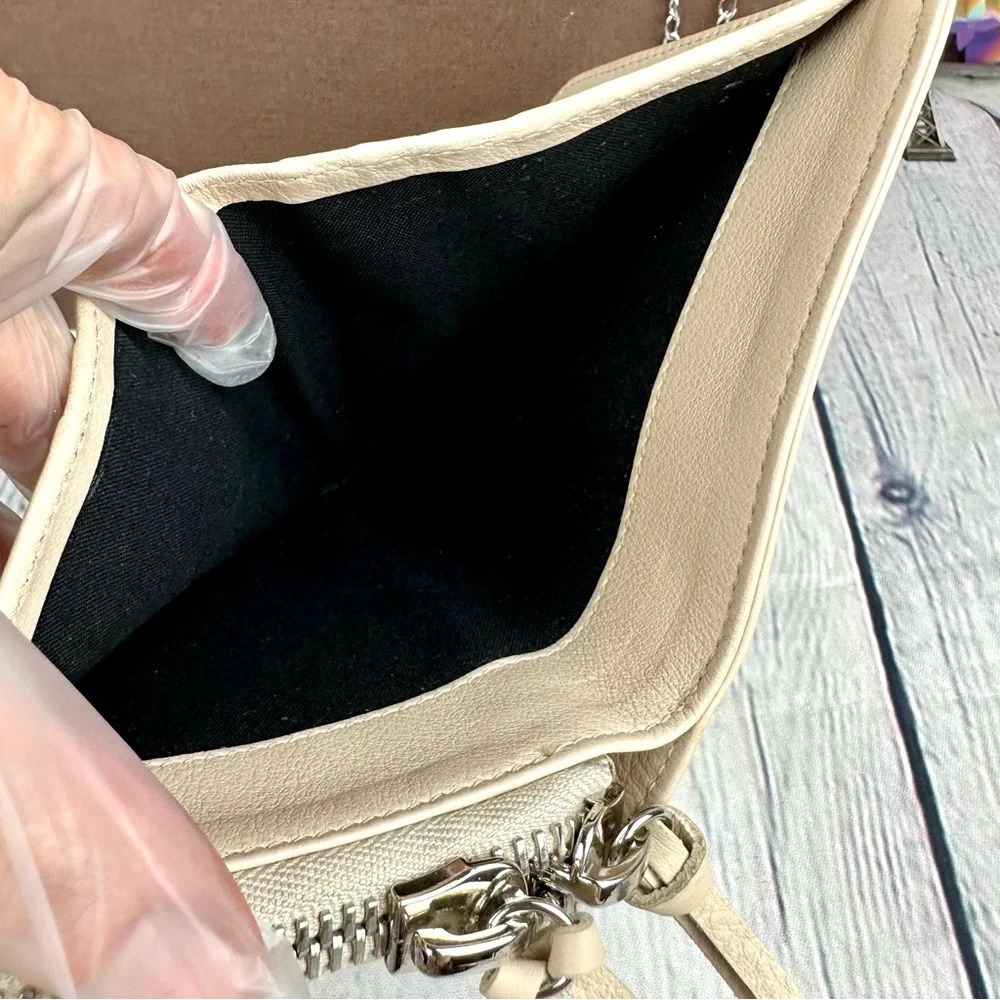 Balenciaga Beige Leather bifold compact zippy wallet with necklace GREAT! - Picture 6 of 16